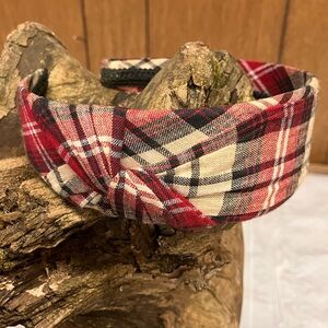 NWOT Plaid Red/Black/Cream Headband